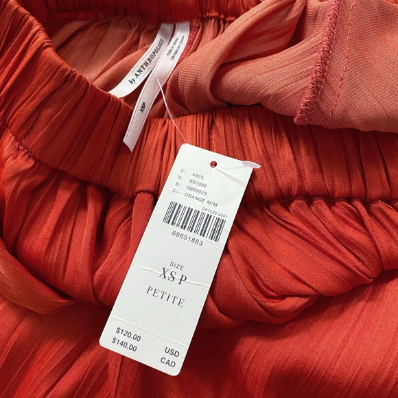 new By Anthropologie Sleek A-Line Skirt medium orange XSP PXS petite - Picture 5 of 5